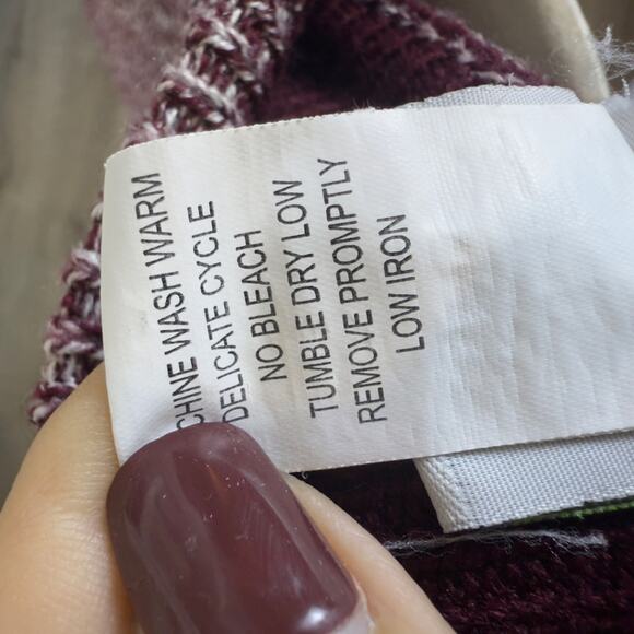 Haband Men's Plus sz 3X Cardigan burgundy diamond pattern, warm, classic, #4267 - Picture 7 of 10